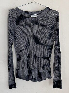 Feel The Piece Blue Tie Dye Open Knit Sweater, Small